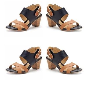 Women's Black/Tan Ankle Strap Sandals Casual Shoes